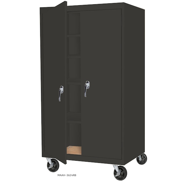 Storage Cabinet, 36 in W, 66 in H, 24 in D, Charcoal